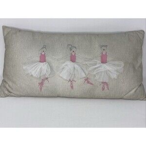 Pottery Barn Kids Ballet Pillow Ballerina Tutu Teen Pink Metallic 12x24 Quilt